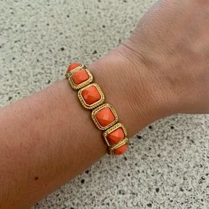 Gold and coral bracelet
